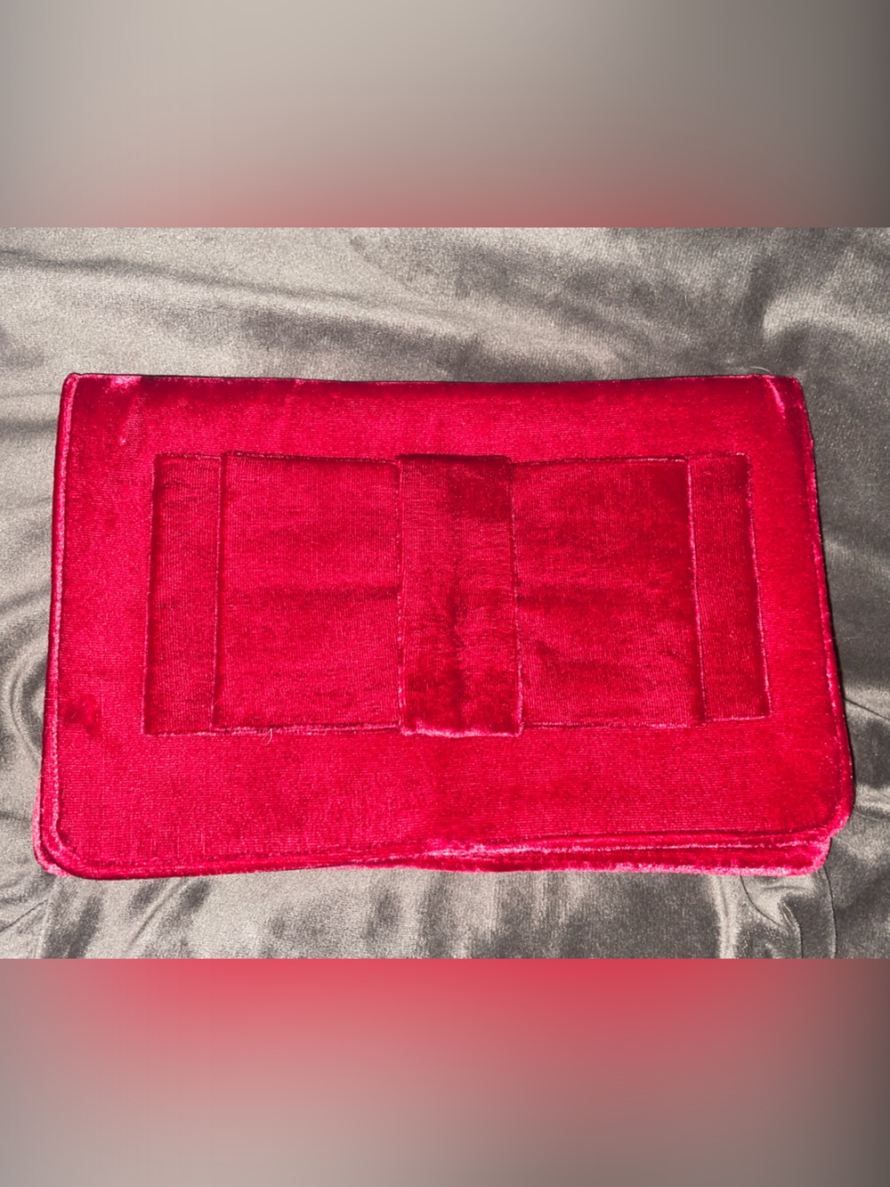 Shiraleah Silk Blend Red Velvet Bruna Clutch